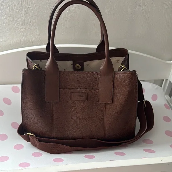 Lucky Brand Brown Leather Satchel with Versatile Design - Picture 1 of 7